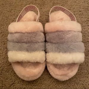 Pink Multi-color UGG Fluff Yeah Slides